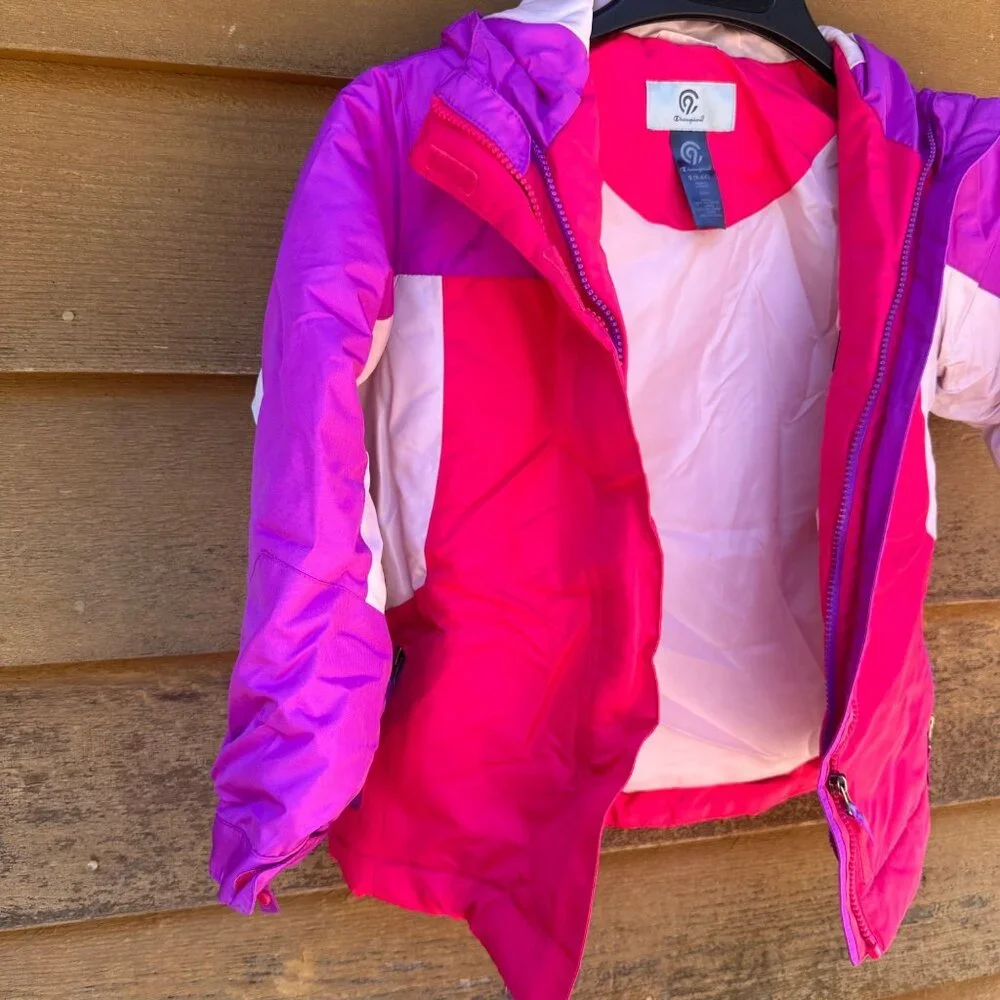 Champion Girls Hooded Insulated Jacket S (6-6X) Pink & Purple Polyester Shell Li - Picture 5 of 9